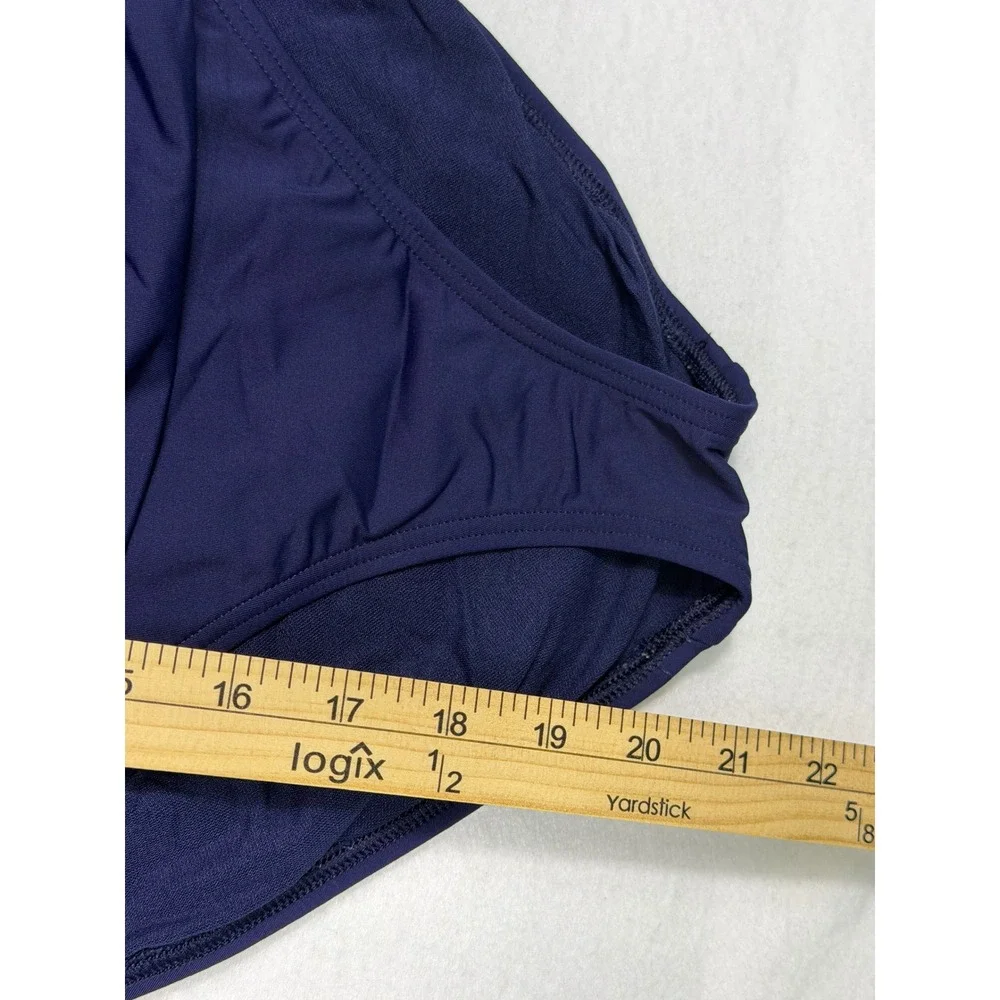 Tommy Bahama Pearl V-wire Bandeau One Piece Swimsuit Womens 6‎ Navy Blue Ruched